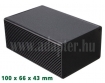 Alumnium mszerdoboz fekete 100x66x43 mm