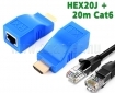 HEX4Kx2K_20J Ultra HD HDMI hosszabbt + 20 m Cat6 kbel <br>kedvezmmyes csomagban