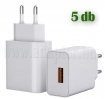 ACDC0510U_W 1xUSB 5V 2,1 A adapter/tlt <br><b>5 db-os csomagban</b>