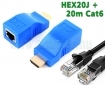 HEX4Kx2K_20J Ultra HD HDMI hosszabbító + 20 m Cat6 kábel <br>kedvezmémyes csomagban