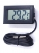 HTPM-10K miniatűr, bepattintható<BR> digitális hőmérő külső érzékelővel - fekete