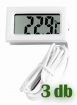 HTPM-10W miniatűr, bepattintható<BR> digitális hőmérő külső érzékelővel - fehér<br><b>3 db - Megtakarítás: 600 Ft</b>