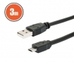 USB 2.0 Type A - mikro USB kábel, 3m